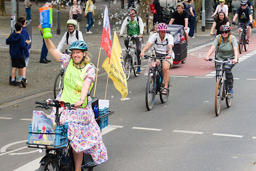 Sternfahrt Köln Mehrere Radfahrende bei der Sternfahrt Köln.